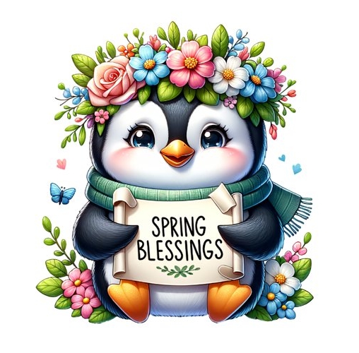 a cute spring penquin